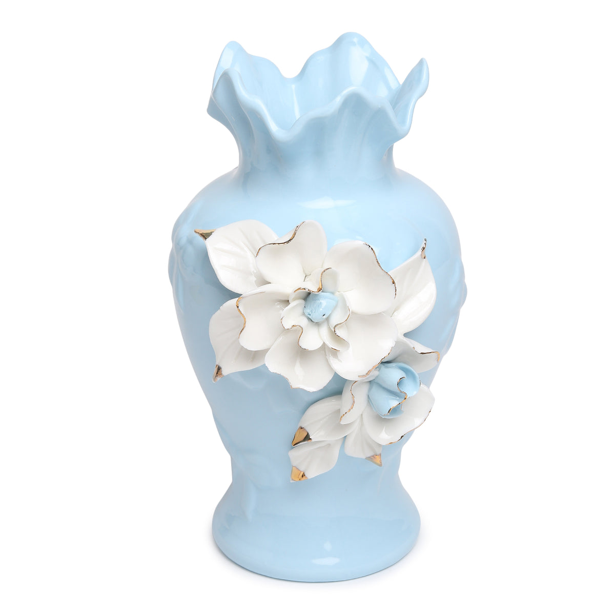 Elodie Fleur Blue  Porcelain Vase