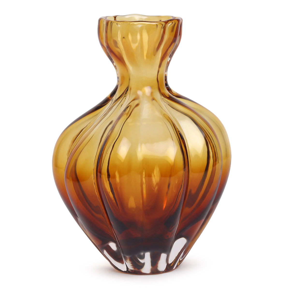 Solstice Small Amber Glass Vase