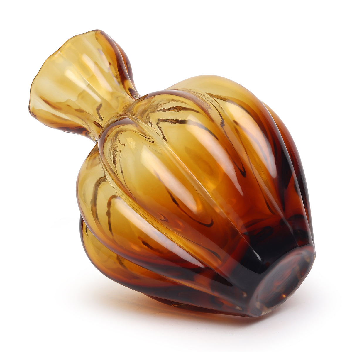 Solstice Small Amber Glass Vase