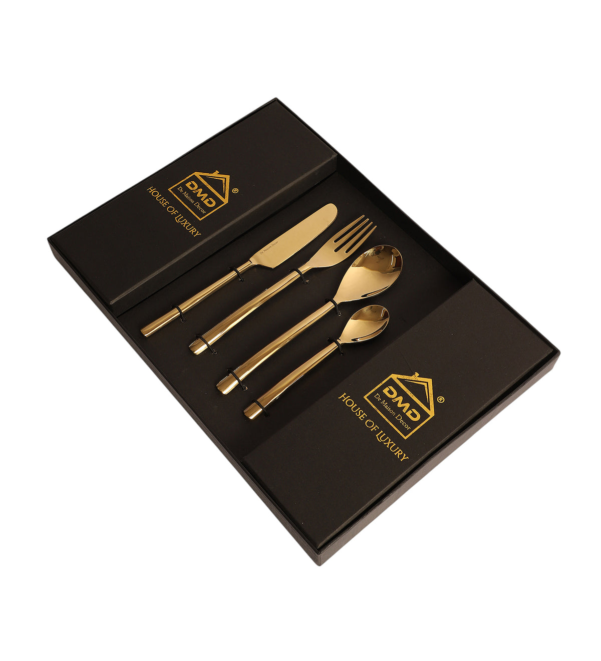 Ava Luxe Gold Cutlery Set of 16