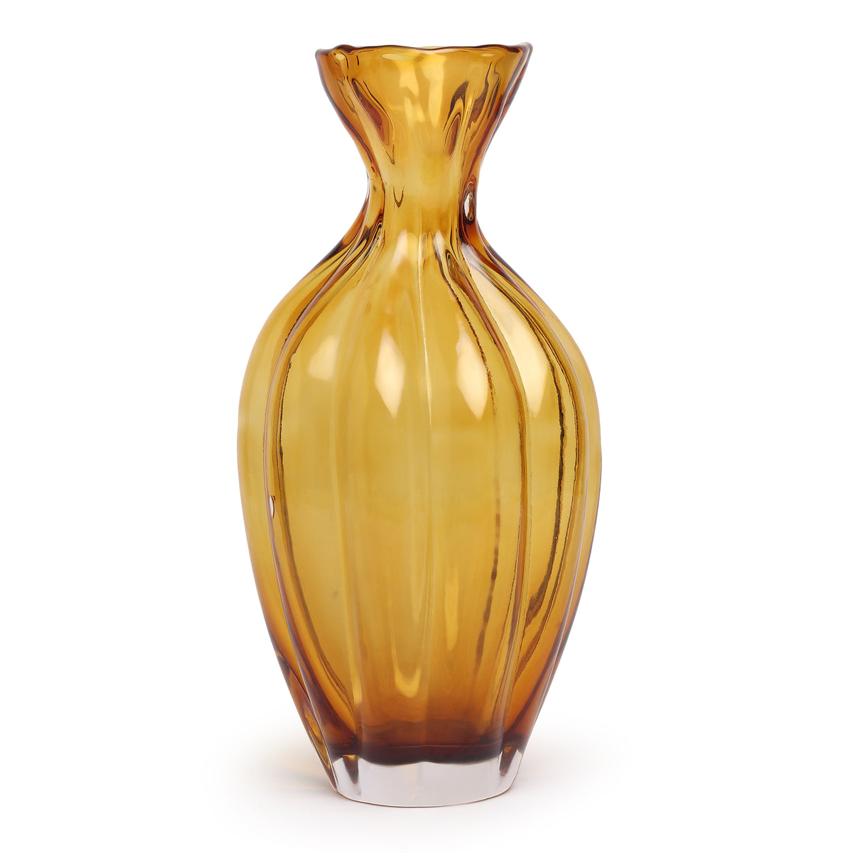 Solstice Large Amber Glass Vase
