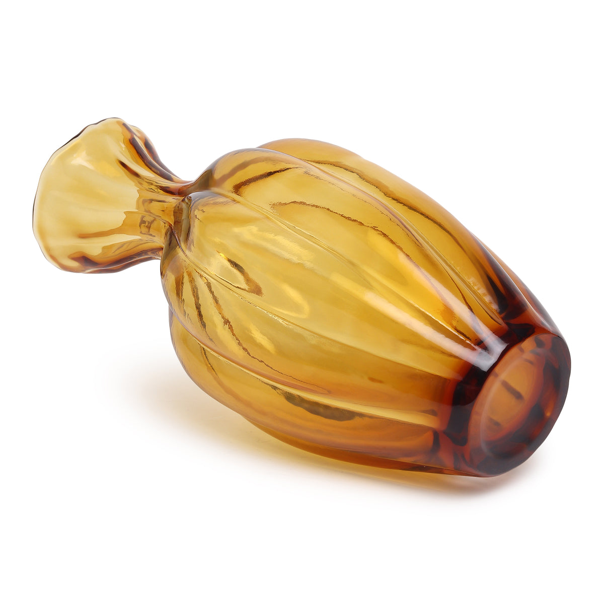 Solstice Large Amber Glass Vase