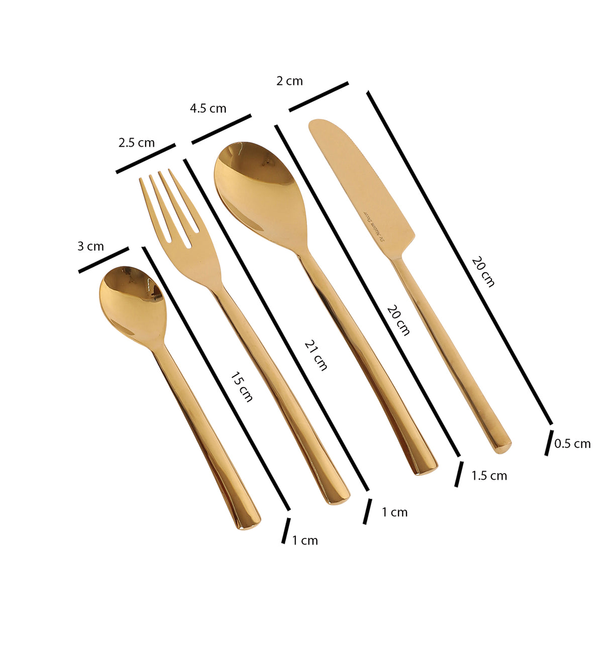 Ava Luxe Gold Cutlery Set of 16