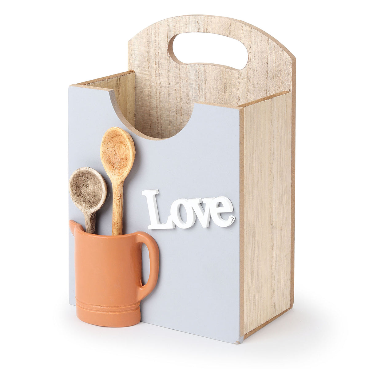 Galley Kitchenette Wooden Cutlery Caddy