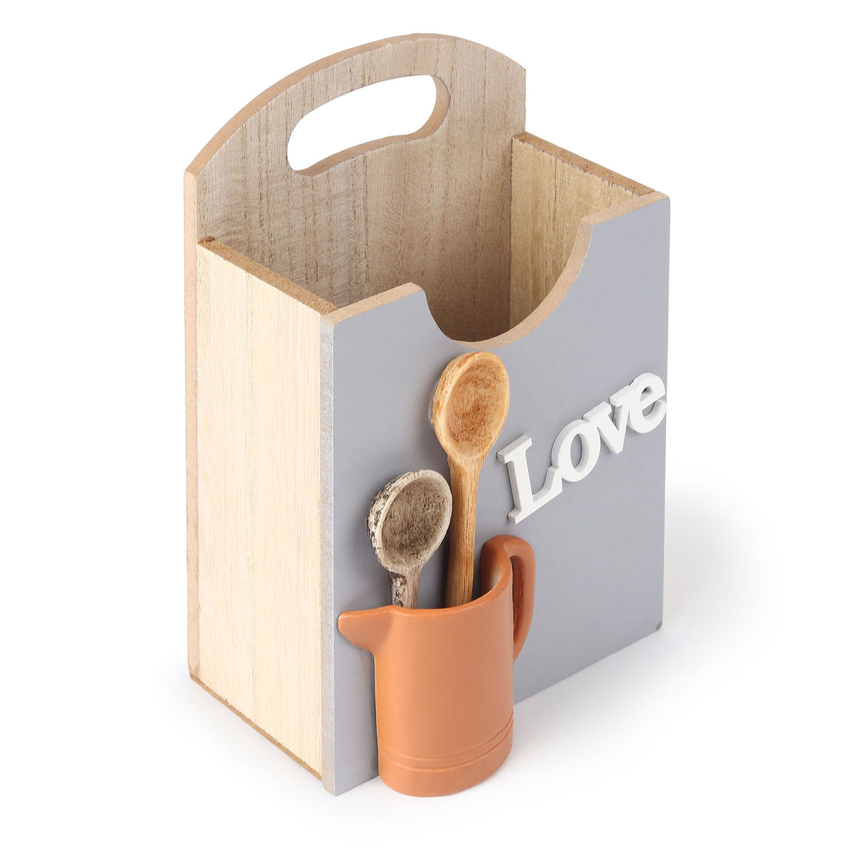 Galley Kitchenette Wooden Cutlery Caddy