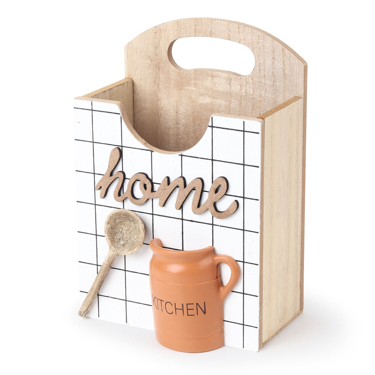 Larder Kitchenette Wooden Cutlery Caddy