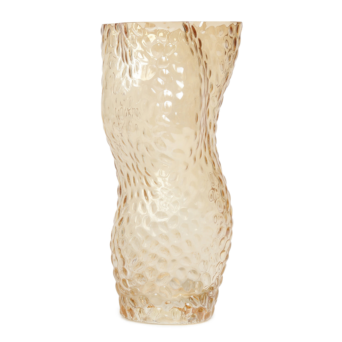 Dimple Glass Vase Amber