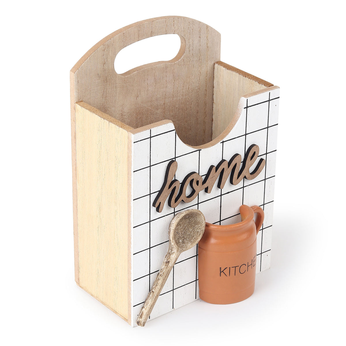 Larder Kitchenette Wooden Cutlery Caddy