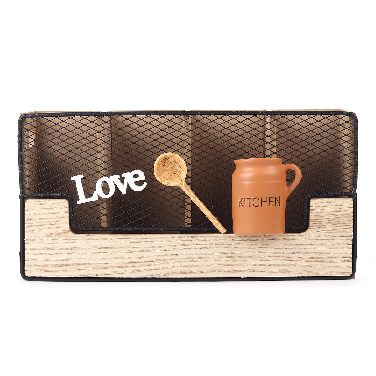 Diner Kitchenette Wooden Cutlery Caddy