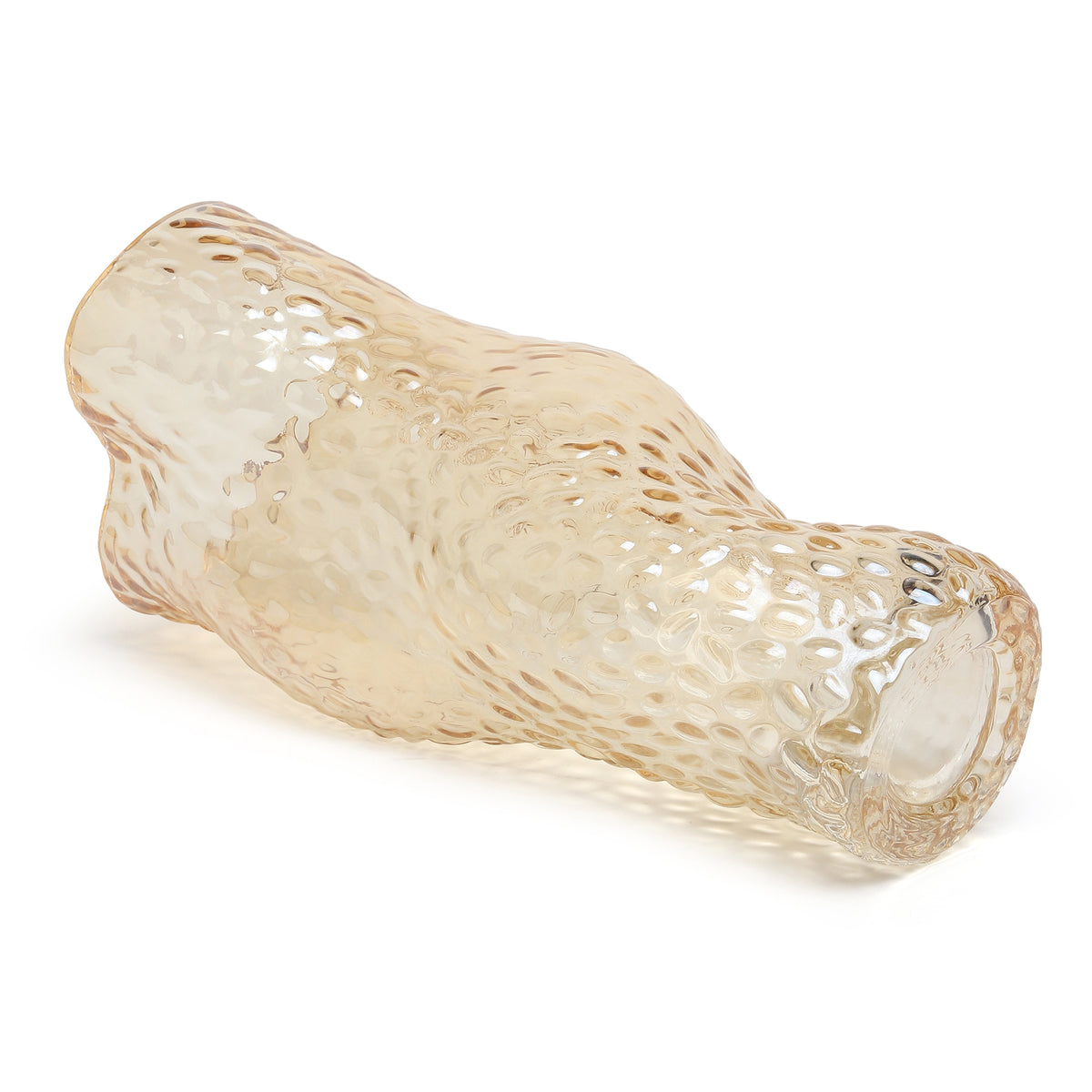 Dimple Glass Vase Amber