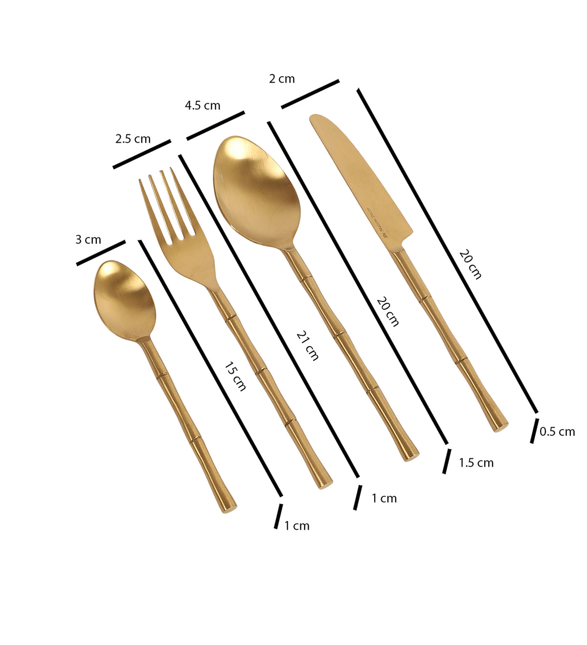 Bamboo Elegance Gold & Rose Gold  Stainless Steel Set of 24