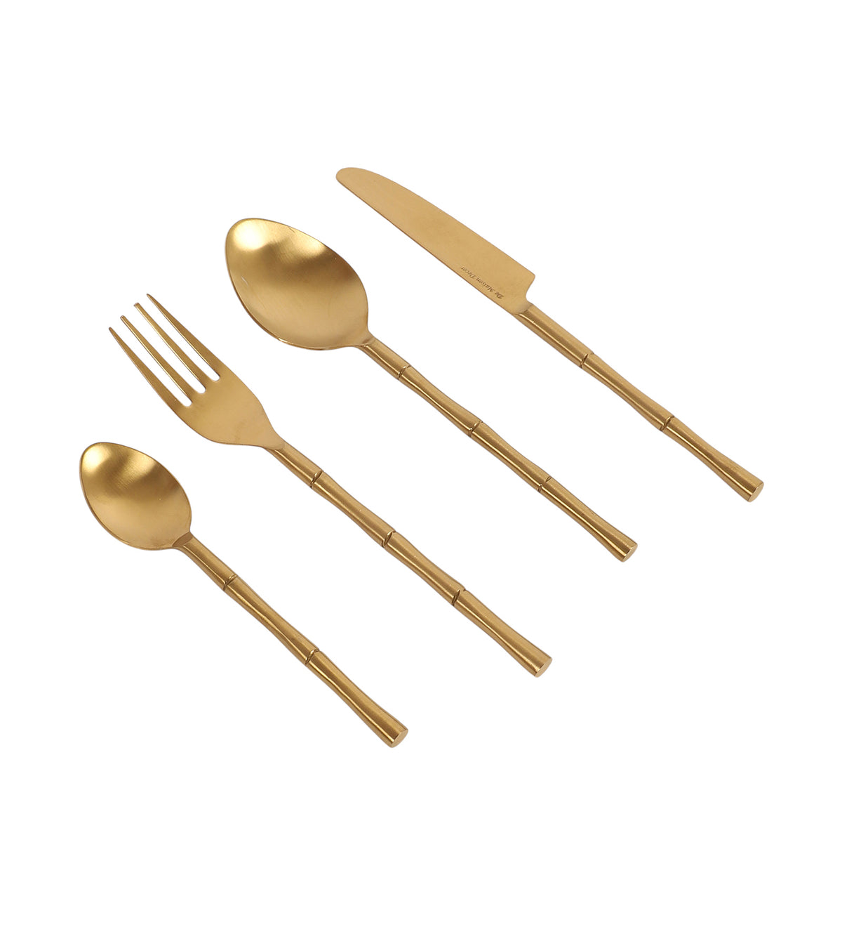 Bamboo Elegance Gold & Rose Gold  Stainless Steel Set of 24