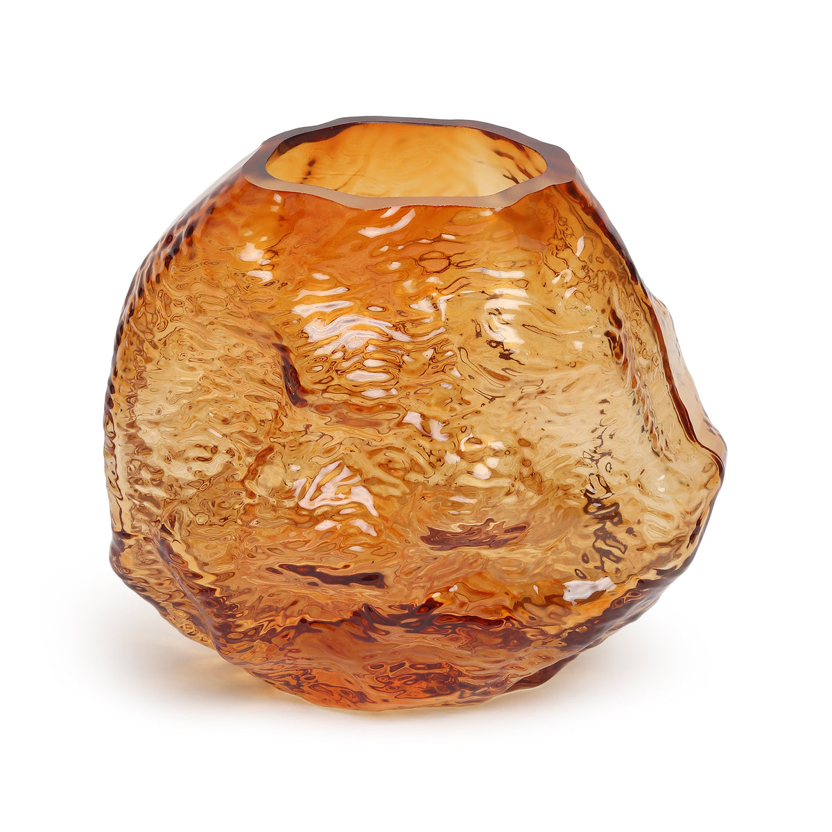 Terra Melt Amber Crystal Vase