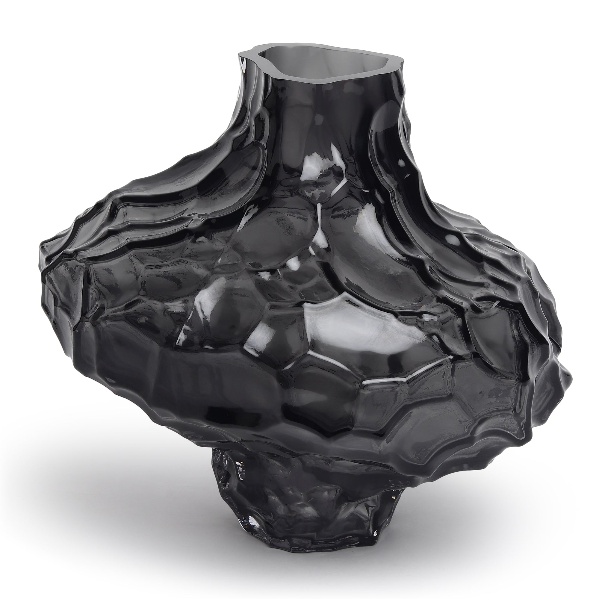 Magma Flow Grey Large Crystal Vase