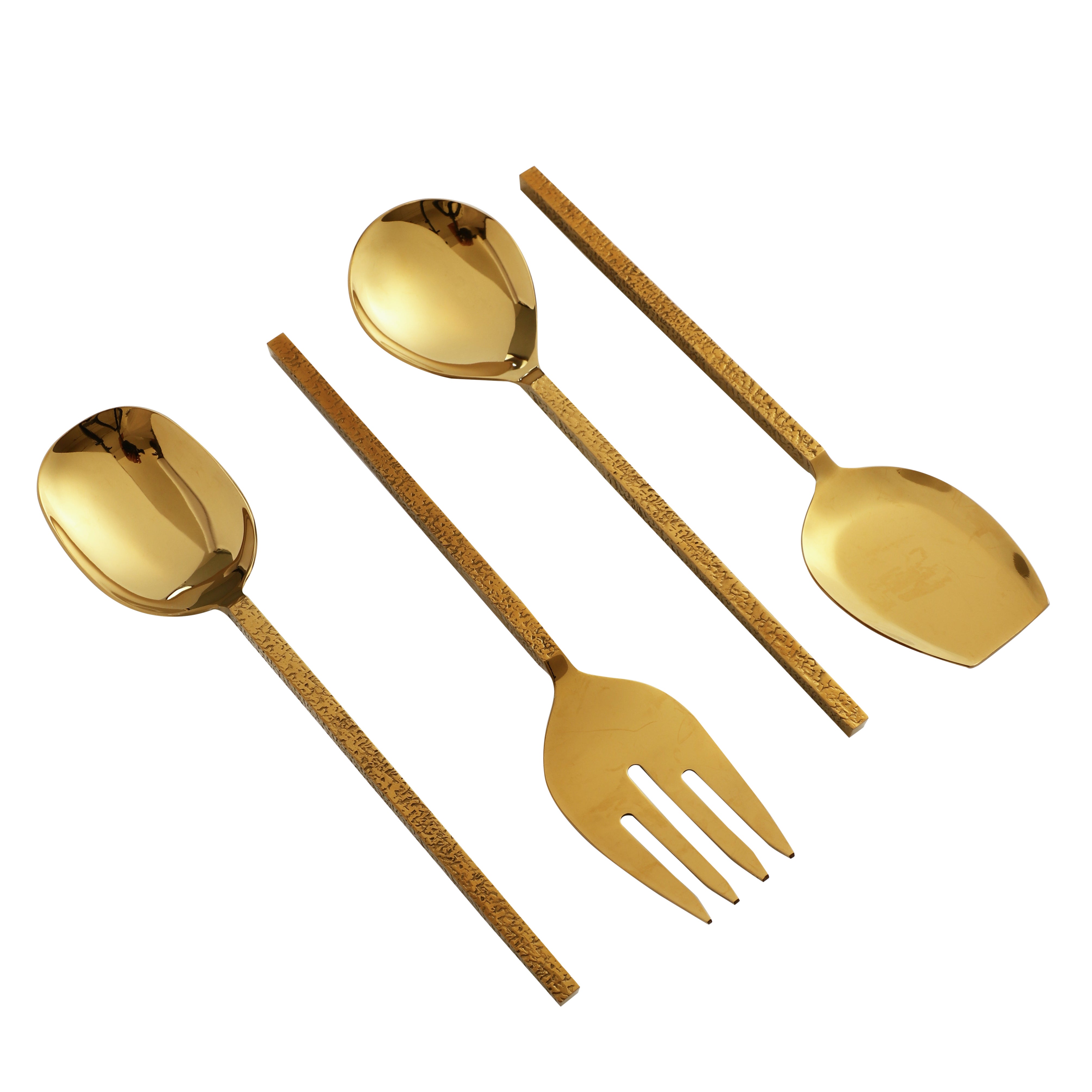 Ember Texture Serving Set Gold