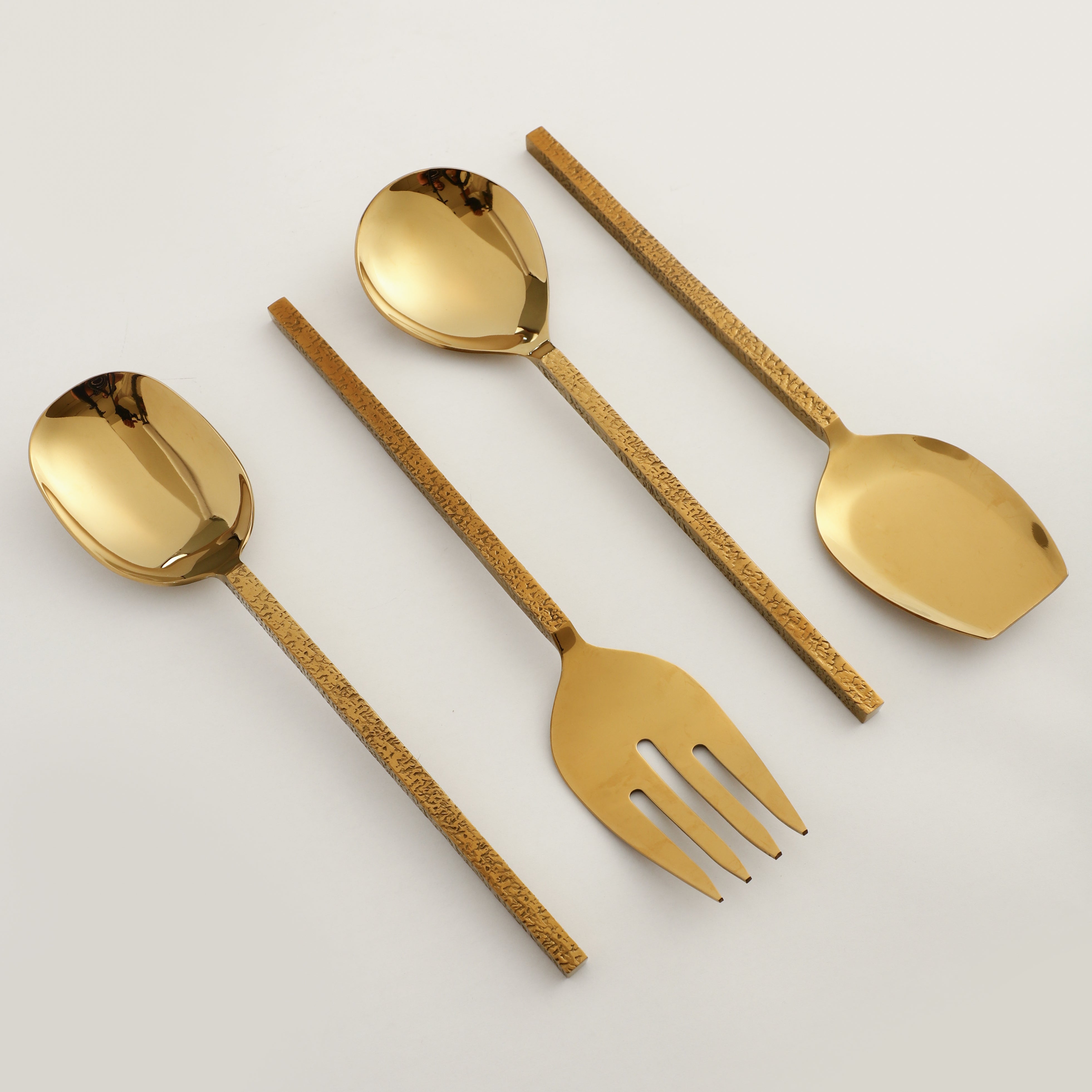 Ember Texture Serving Set Gold