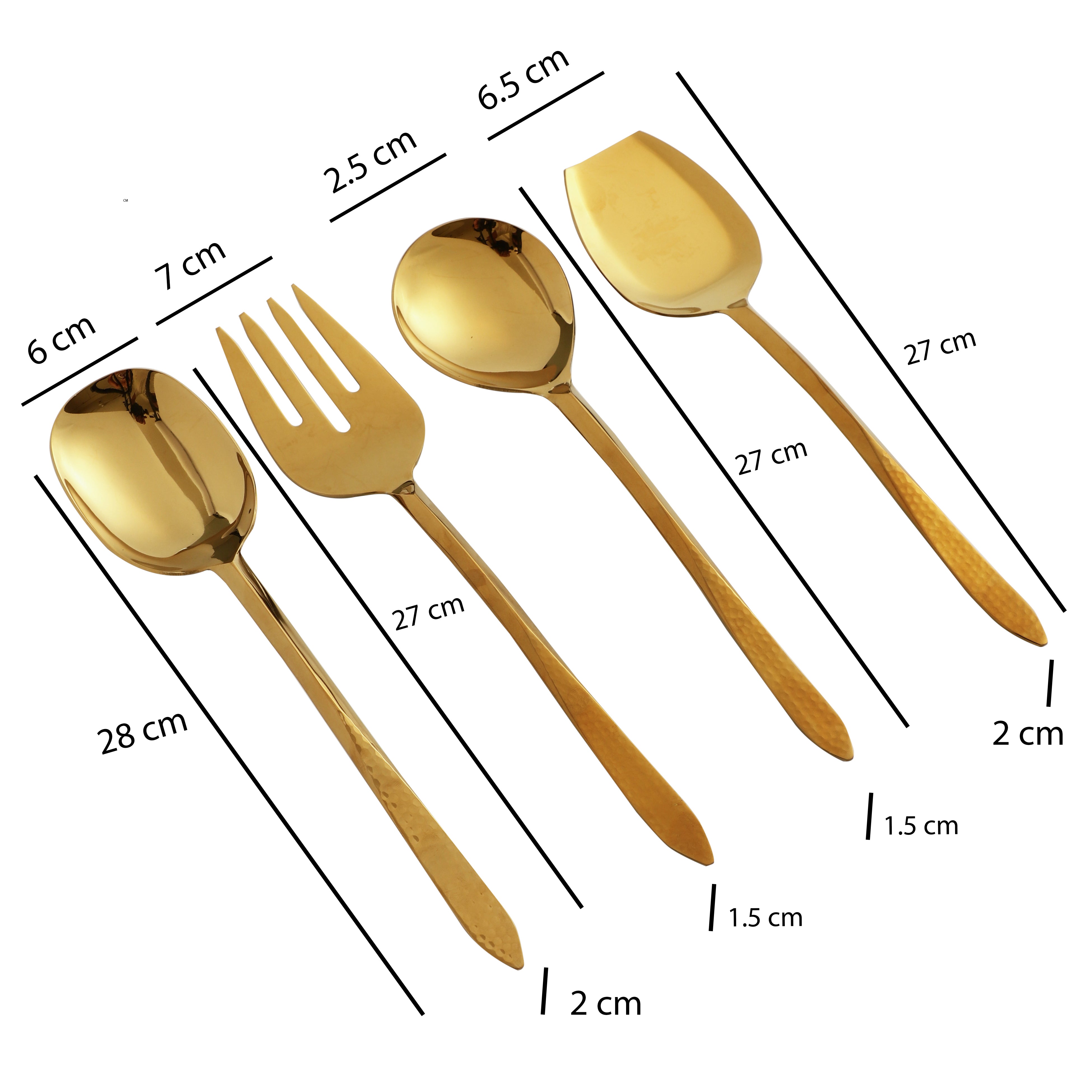 Dune Hammered Serving Set Gold