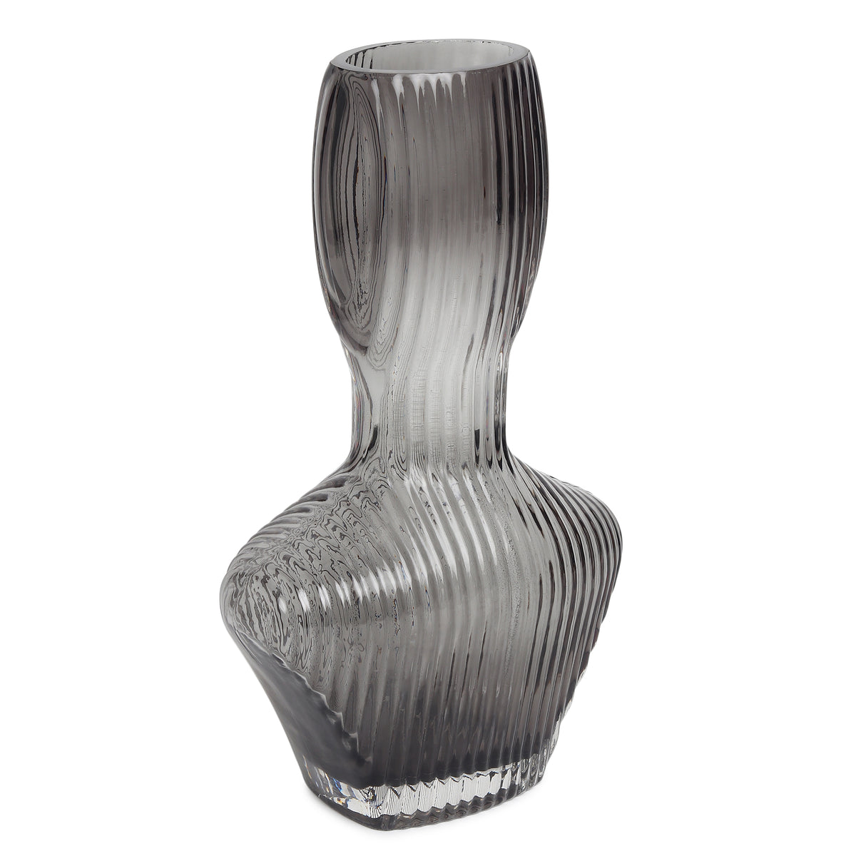 Apollo Grey Glass Vase