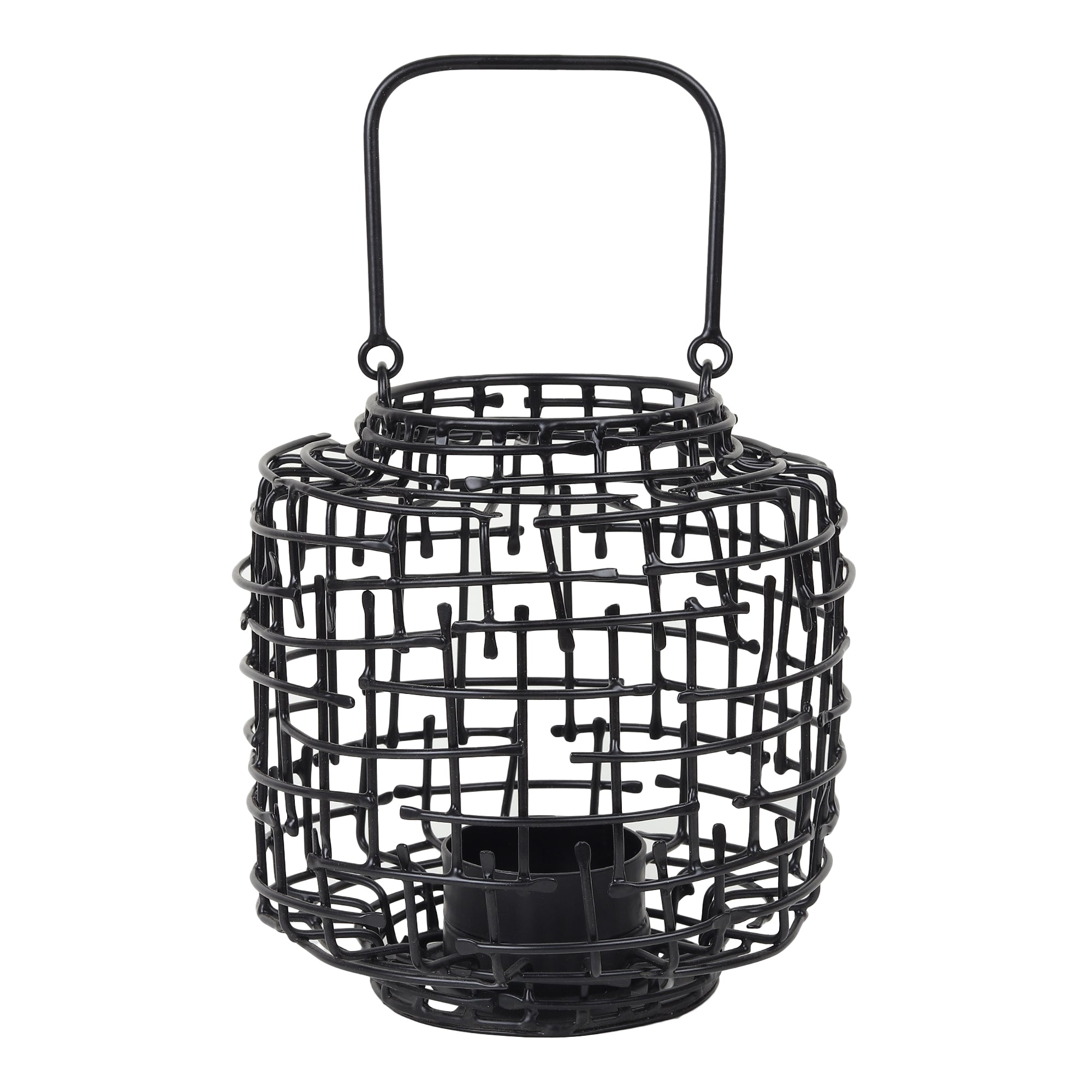 Basketweave Black T-light Holder