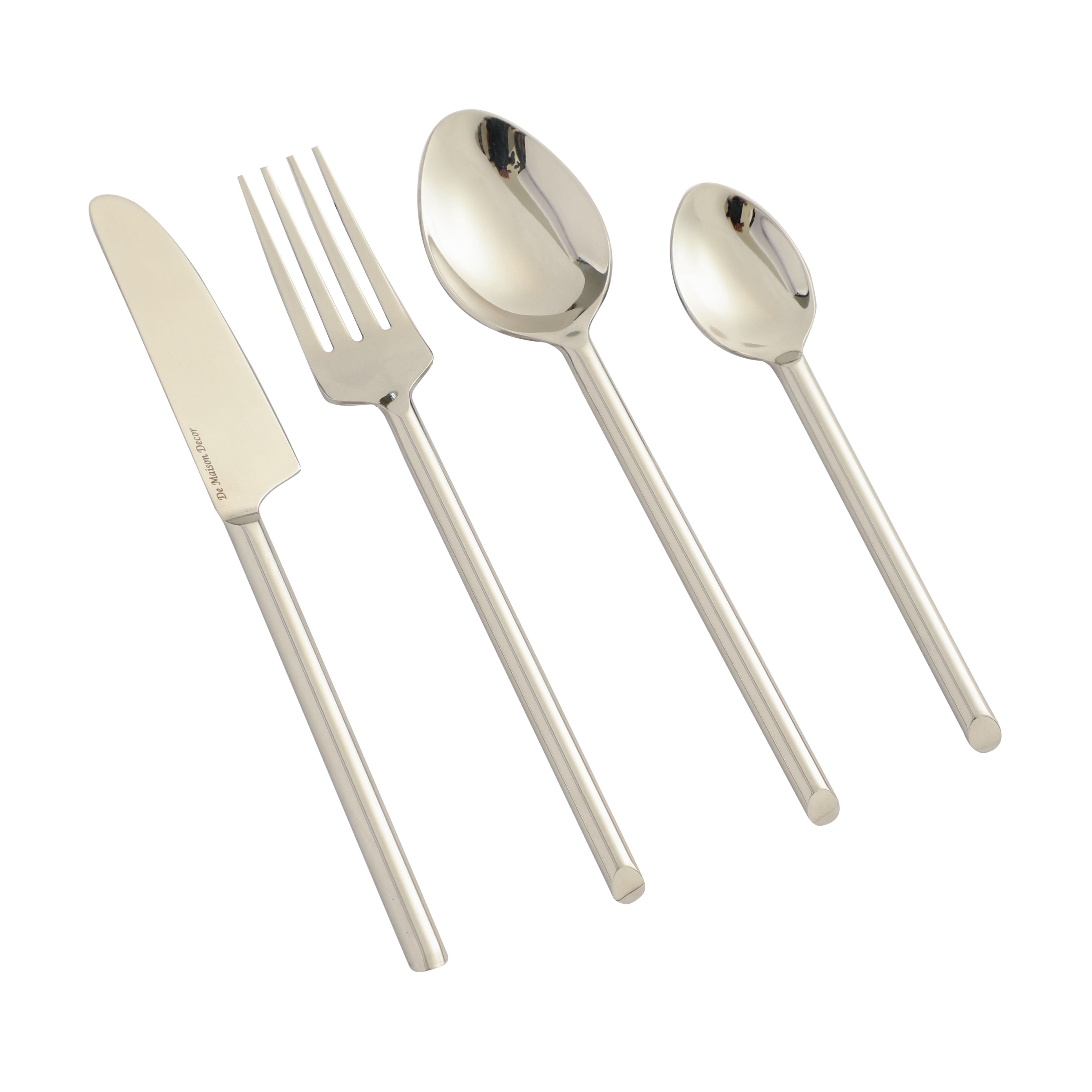 Sleek Cut Cutlery Set Silver
