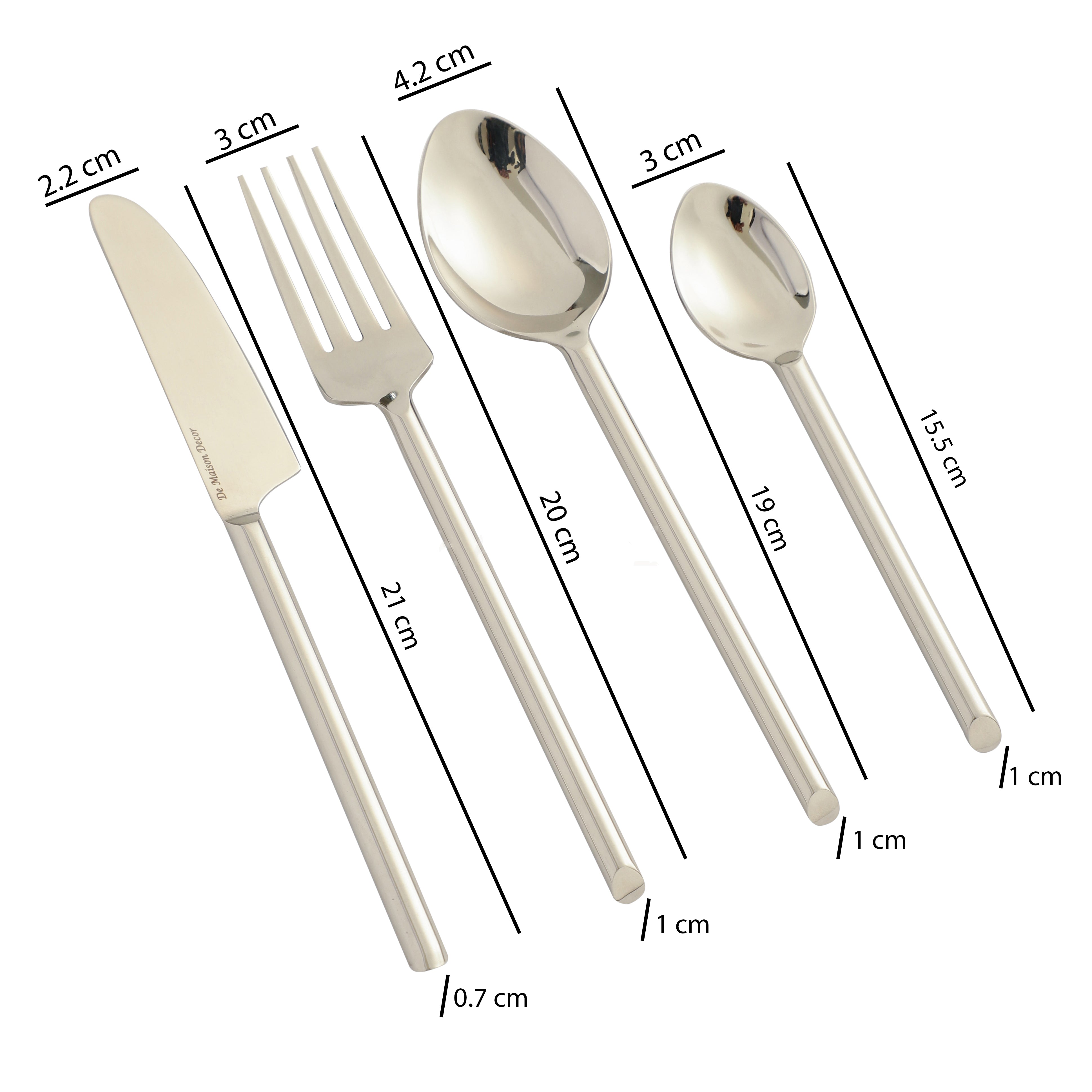 Sleek Cut Cutlery Set Silver