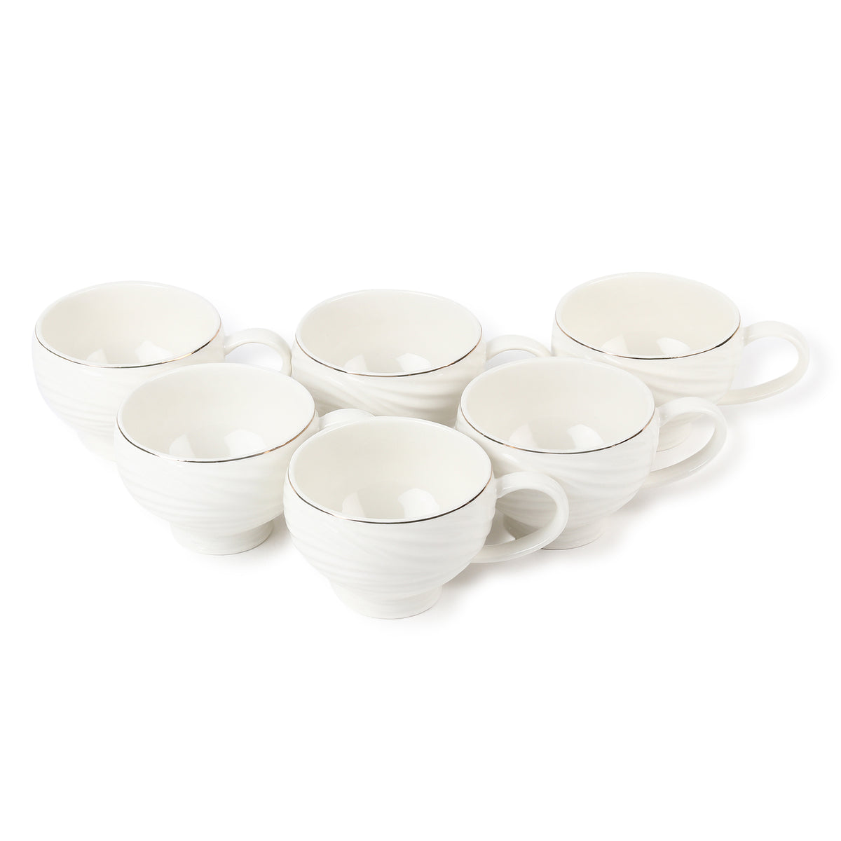 Tide Cup & Saucer 24K Gold Set of 6