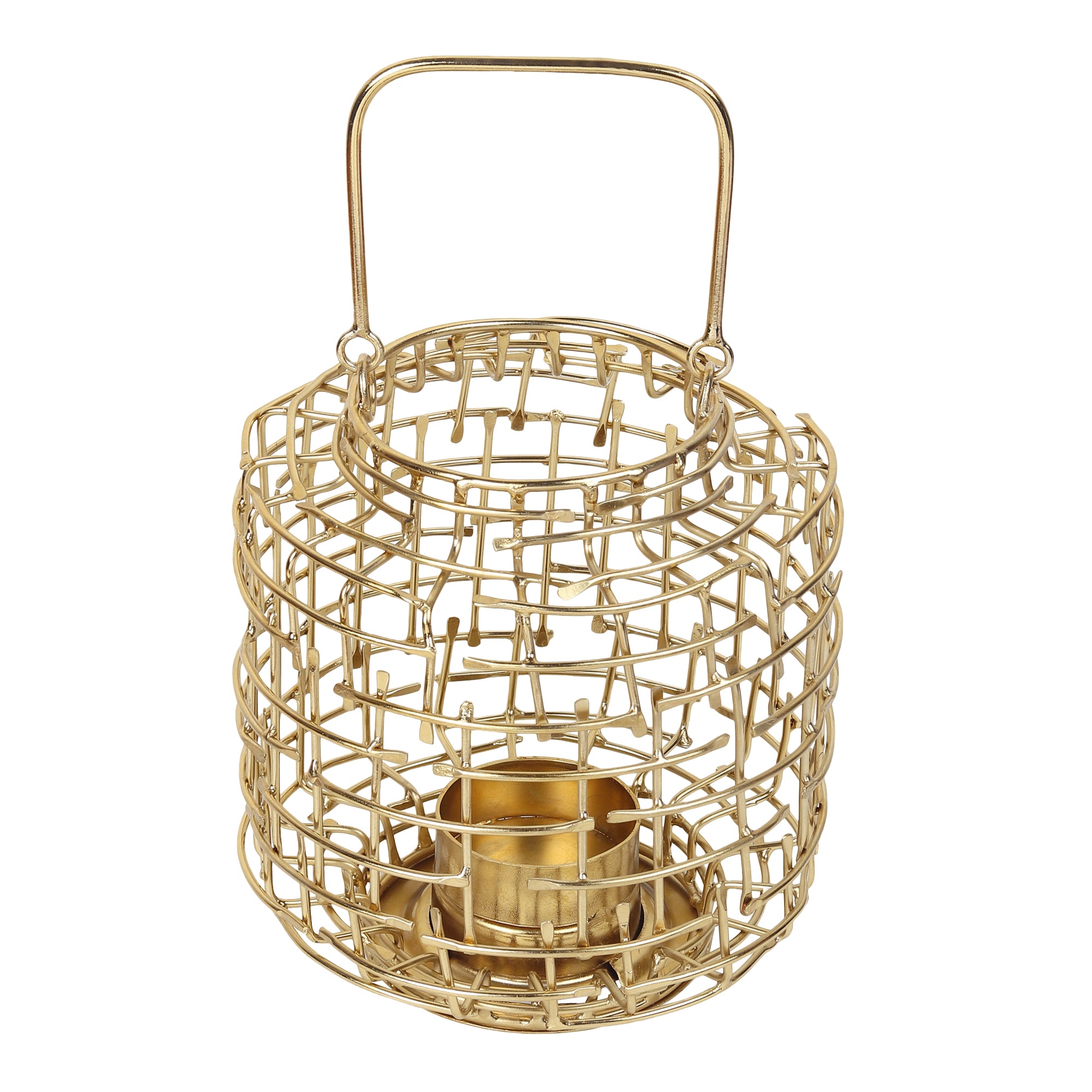 Basketweave Gold T-light Holder
