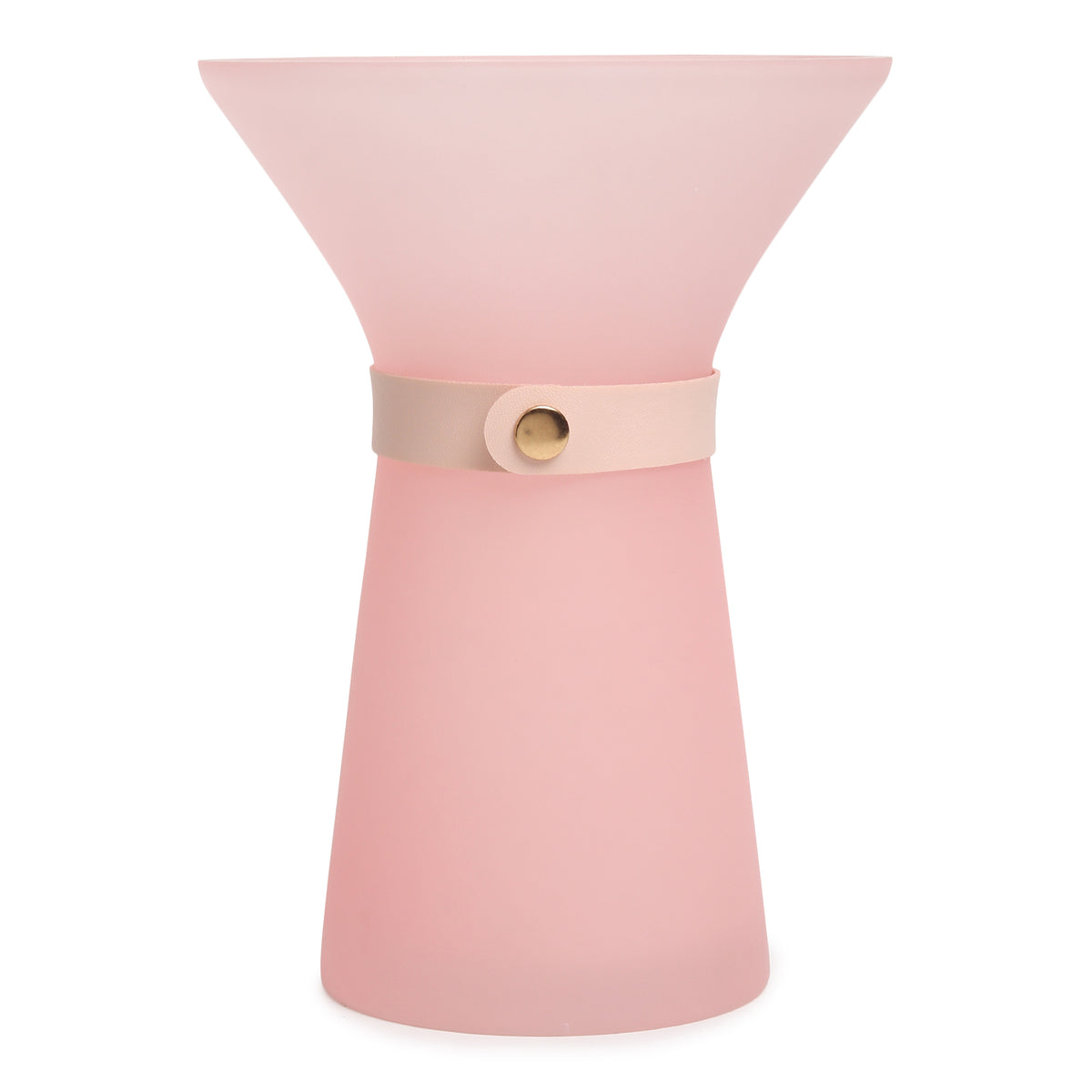 Rosette Bouquet Pink Crystal Vase