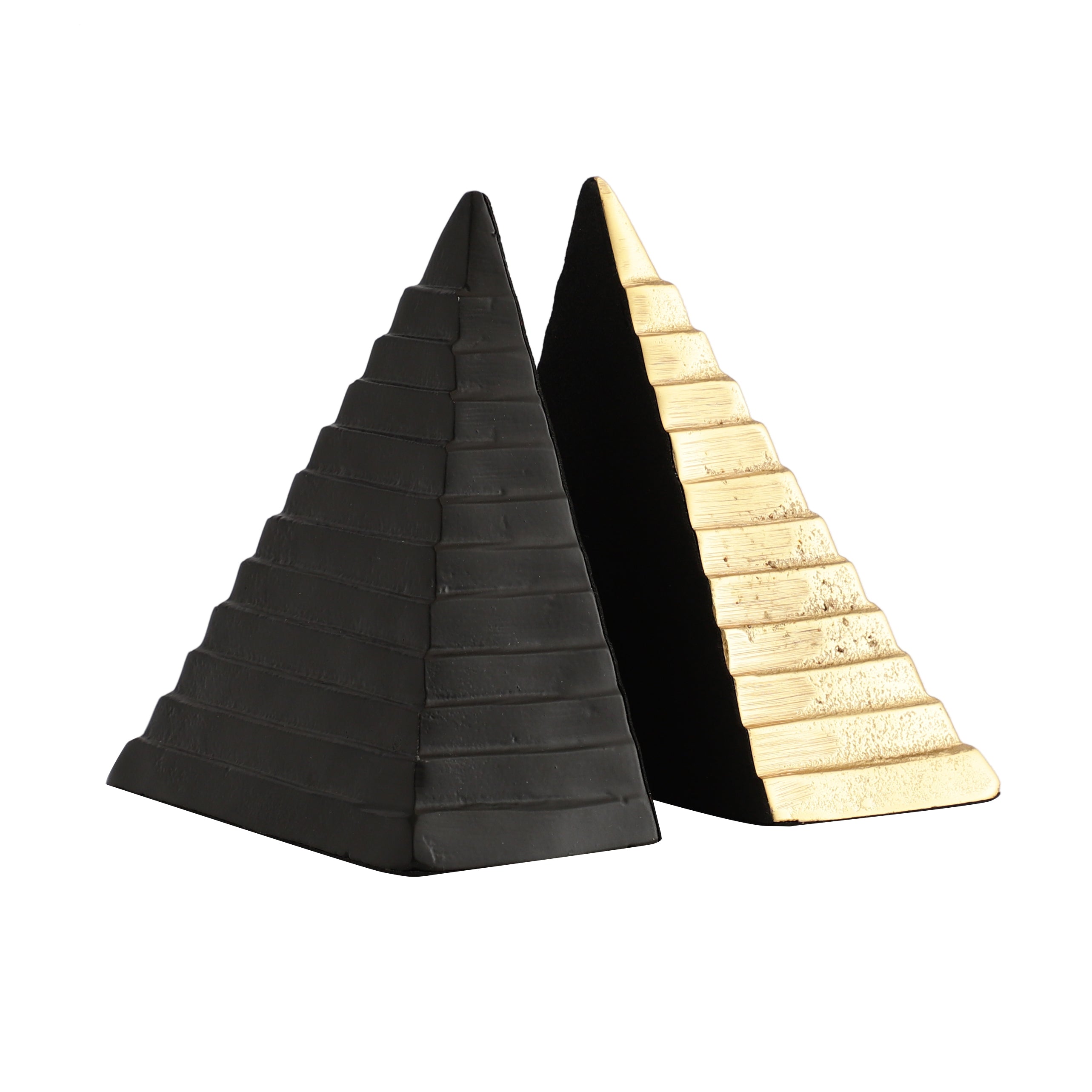 Pyramidon Bookend in Gold and Black