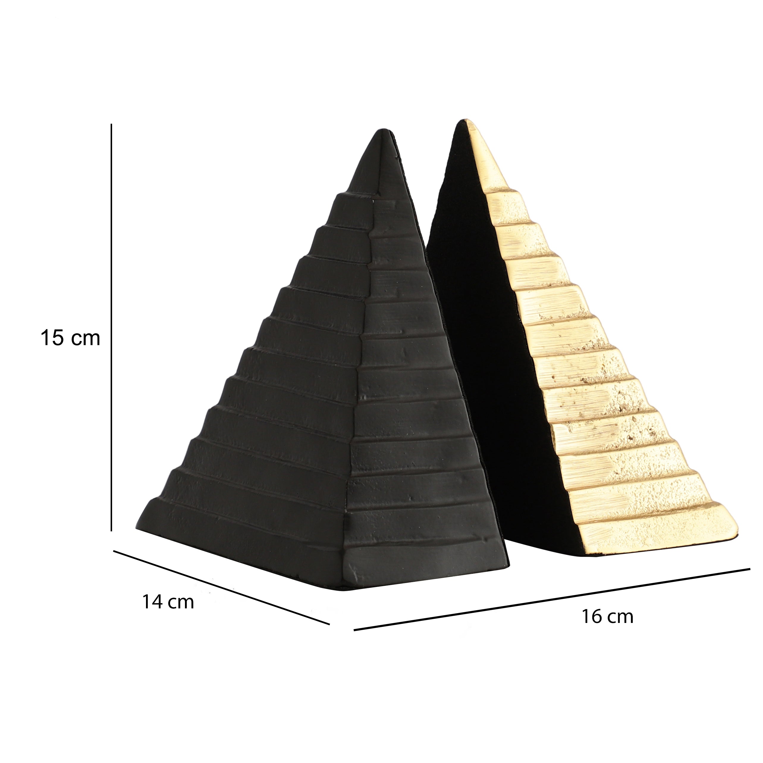 Pyramidon Bookend in Gold and Black