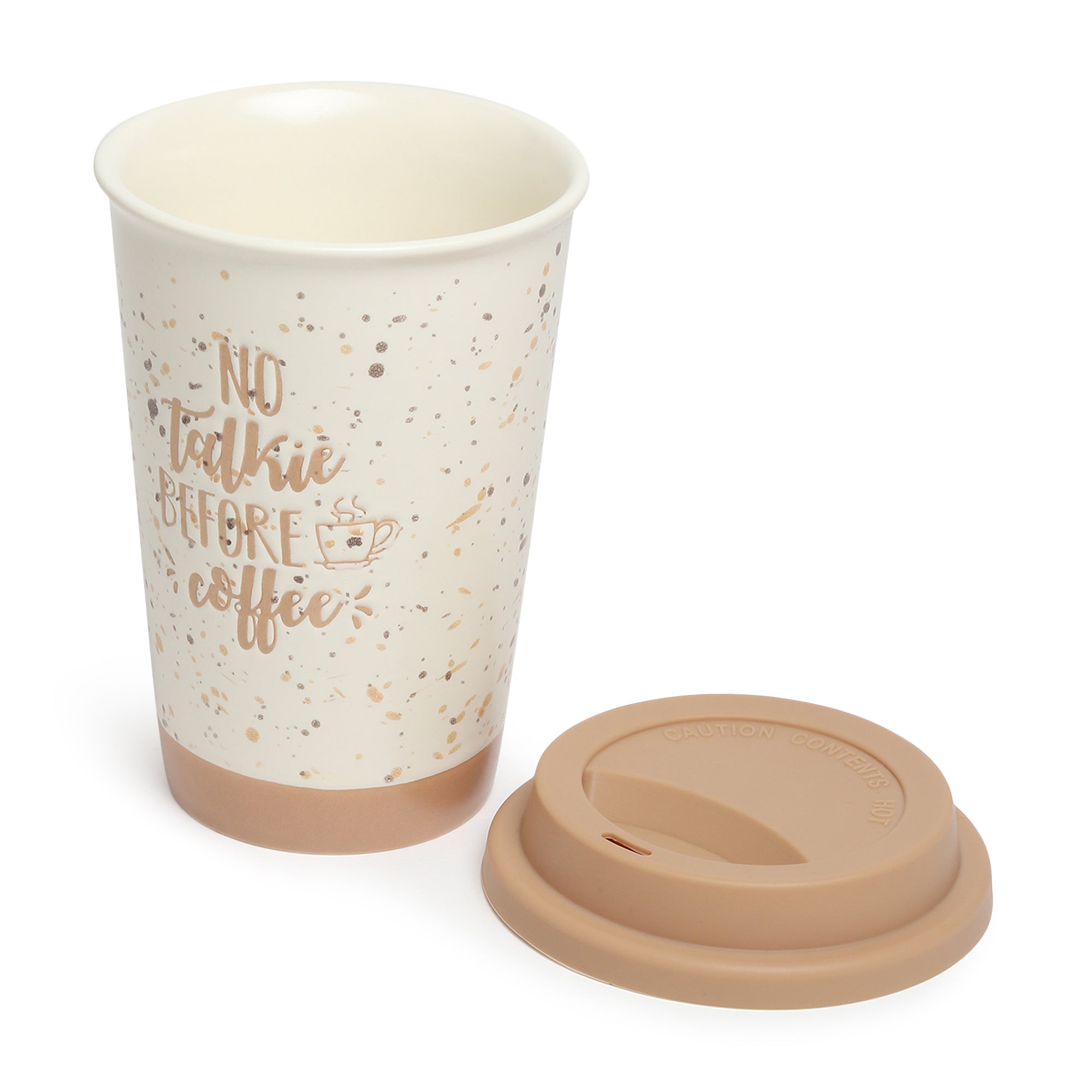 Coffee First Beige Ceramic Mug