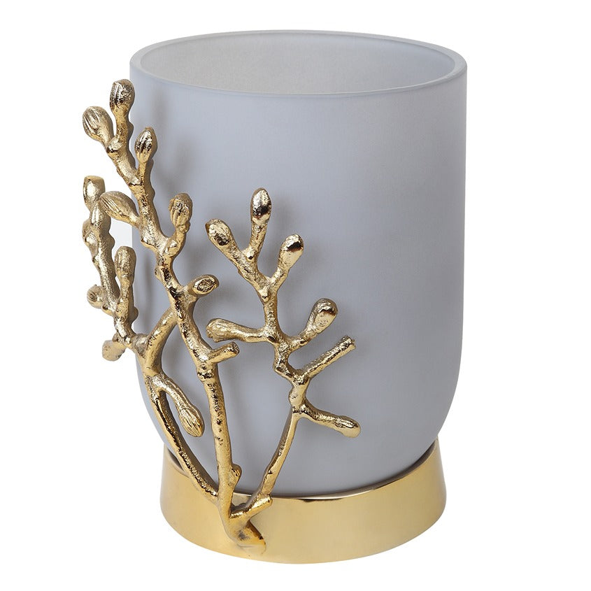 VinLux Glass Vase and Candle Holder in Grey & Gold