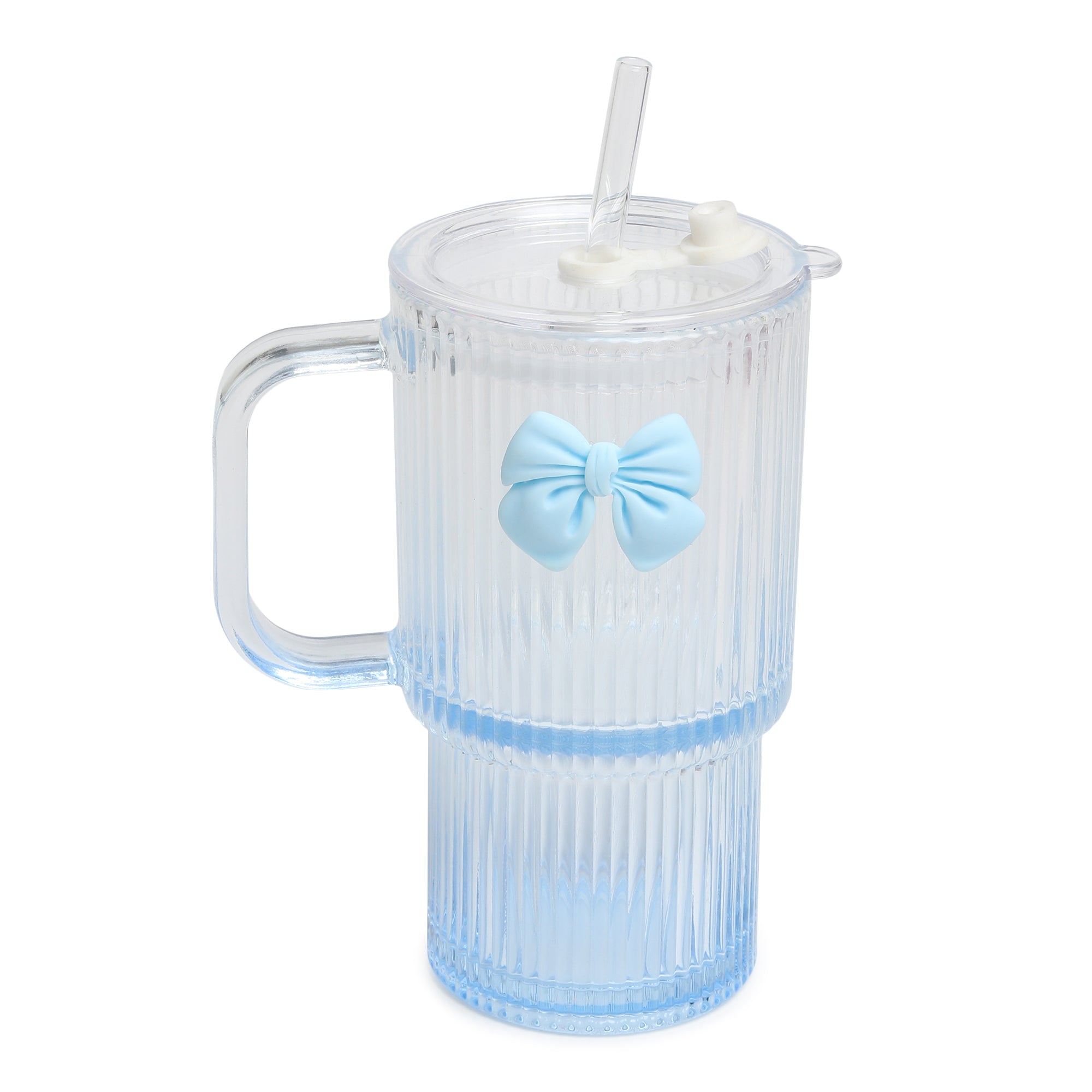 Ribbonette Glass Tumbler Blue