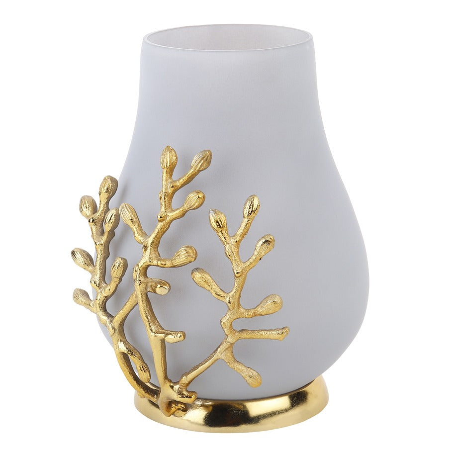 VersaLux Glass Vase and Candle Holder in Grey & Gold