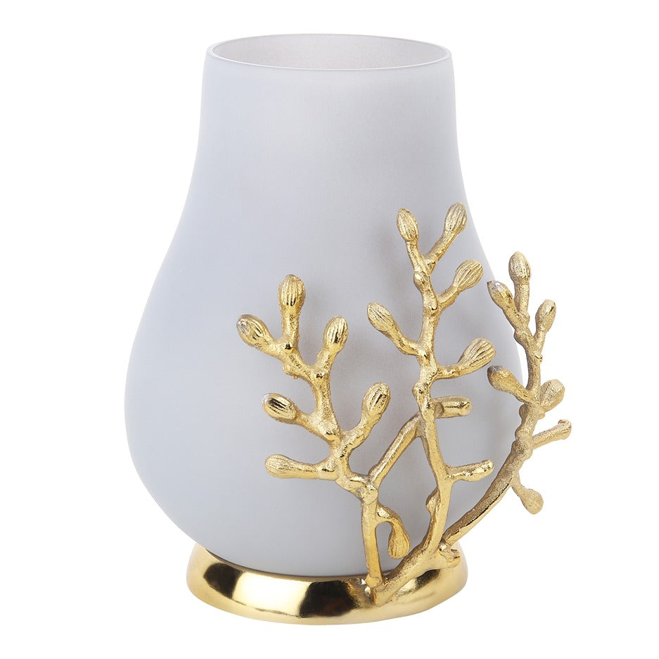 VersaLux Glass Vase and Candle Holder in Grey & Gold
