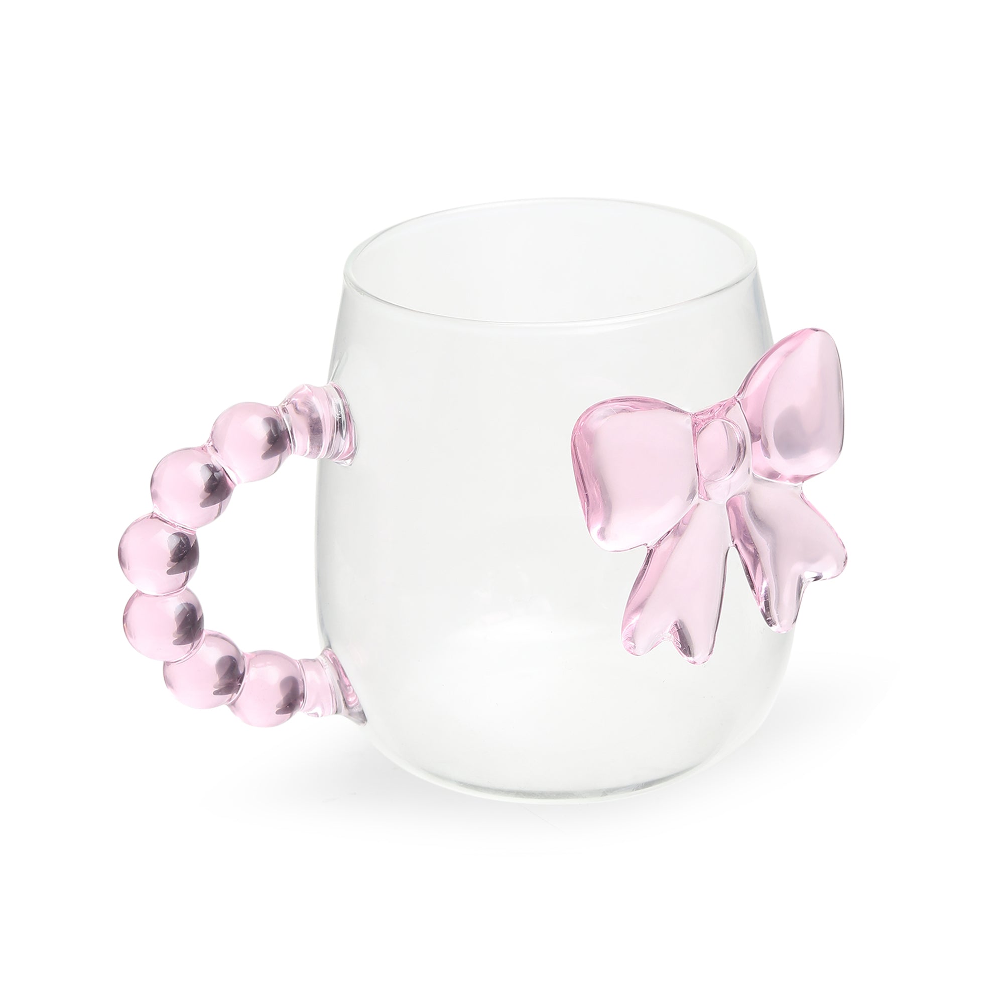 Pearlie Pink Bow Glass Mug