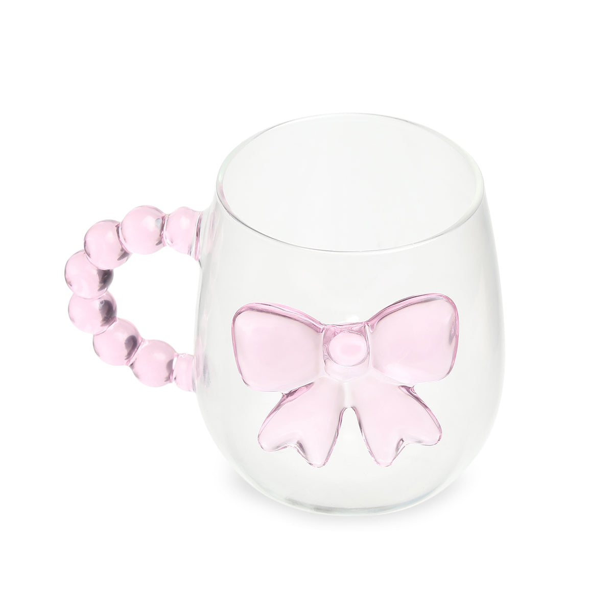 Pearlie Pink Bow Glass Mug