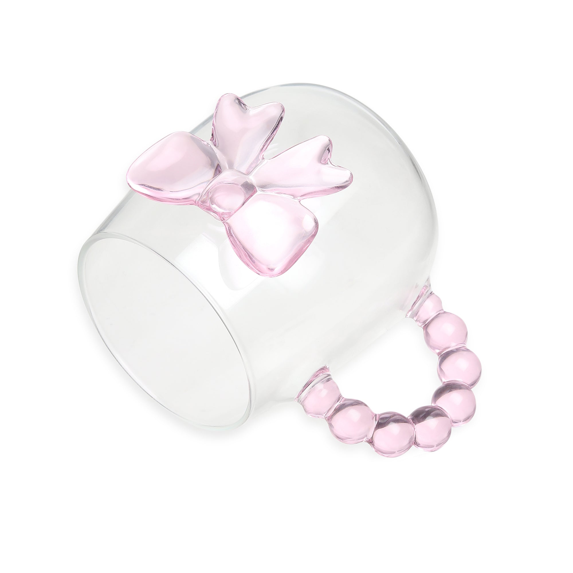 Pearlie Pink Bow Glass Mug