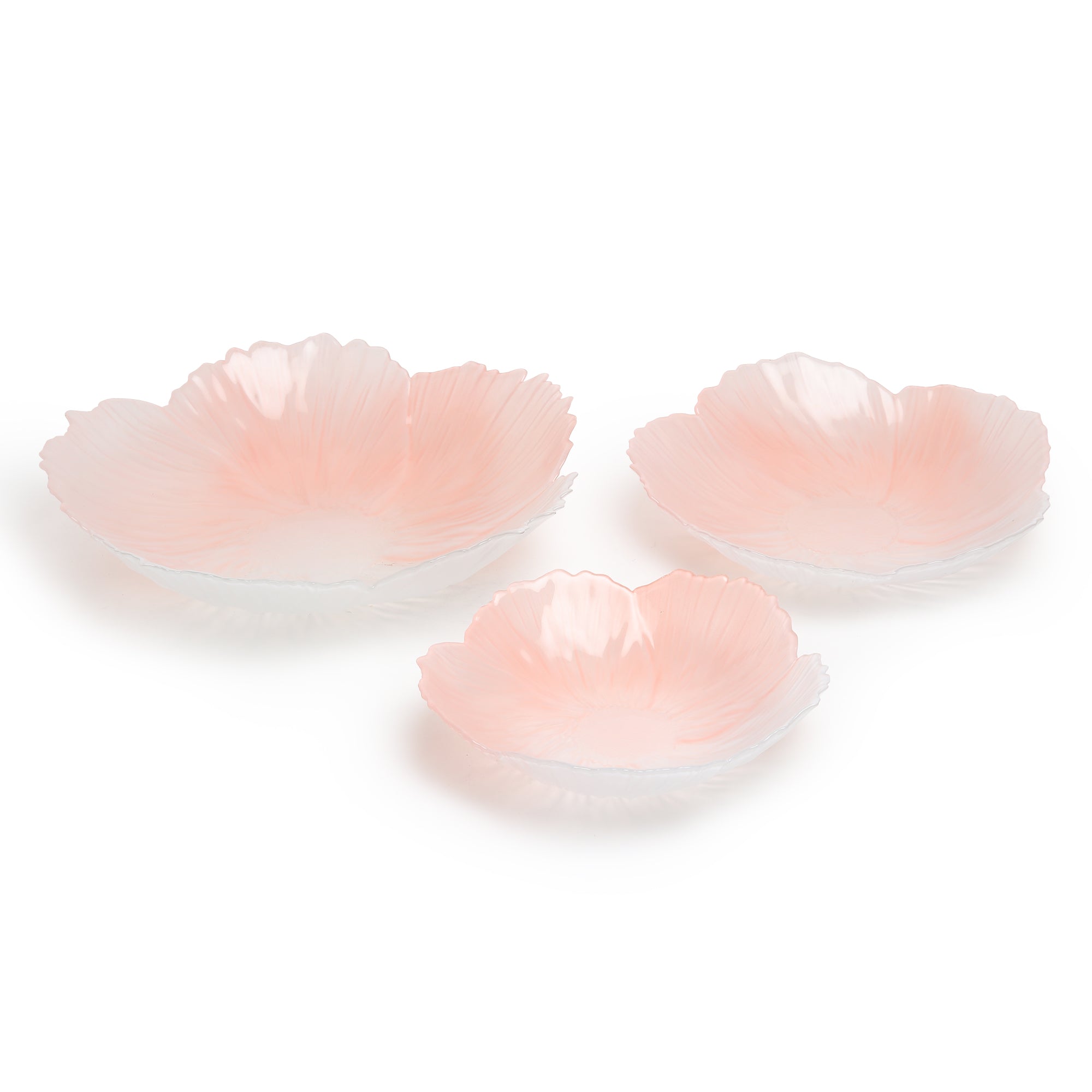 Harlequin Pink Glass Bowl Set of 3