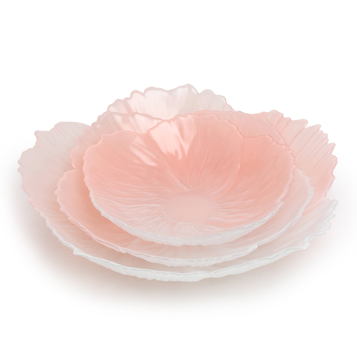 Harlequin Pink Glass Bowl Set of 3