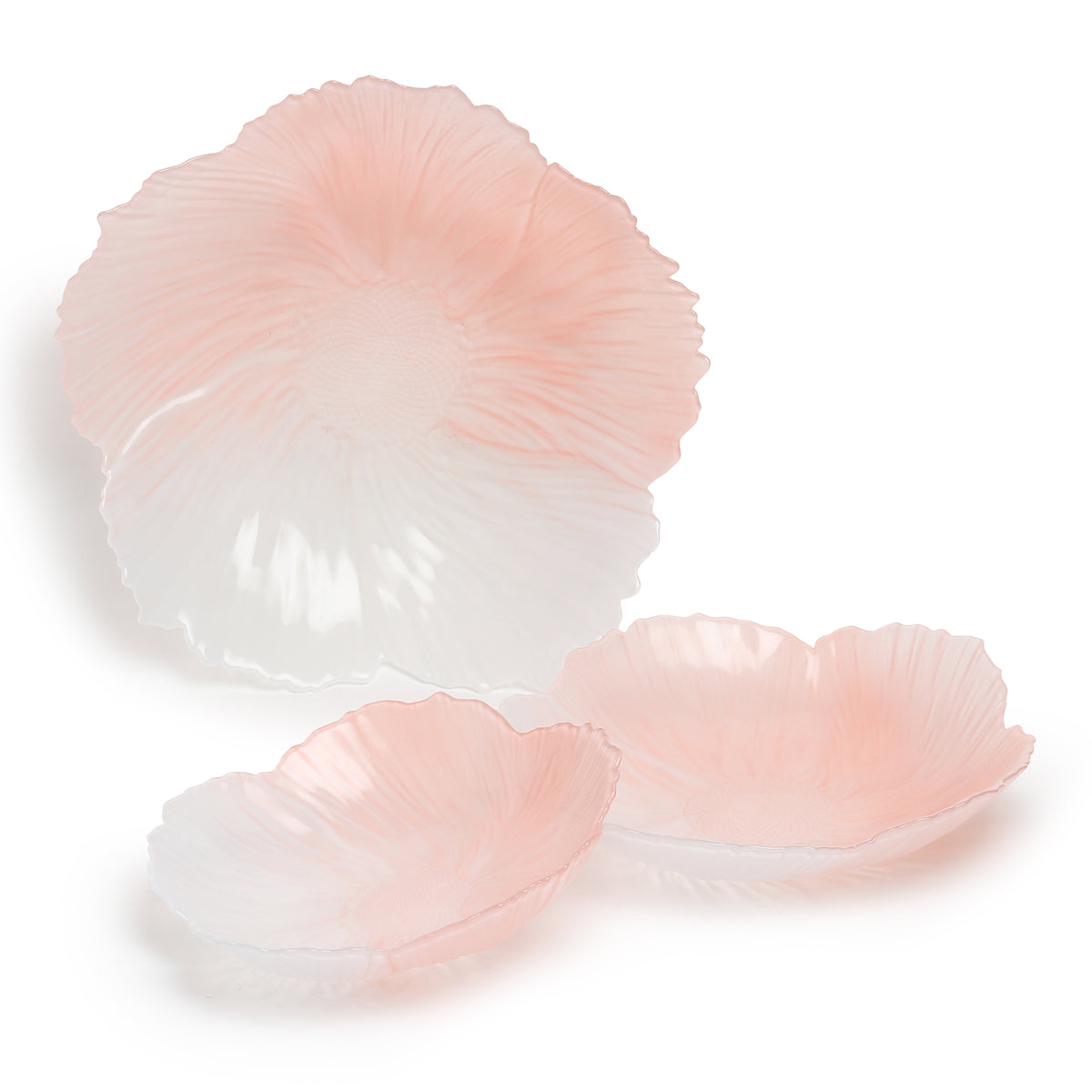 Harlequin Pink Glass Bowl Set of 3