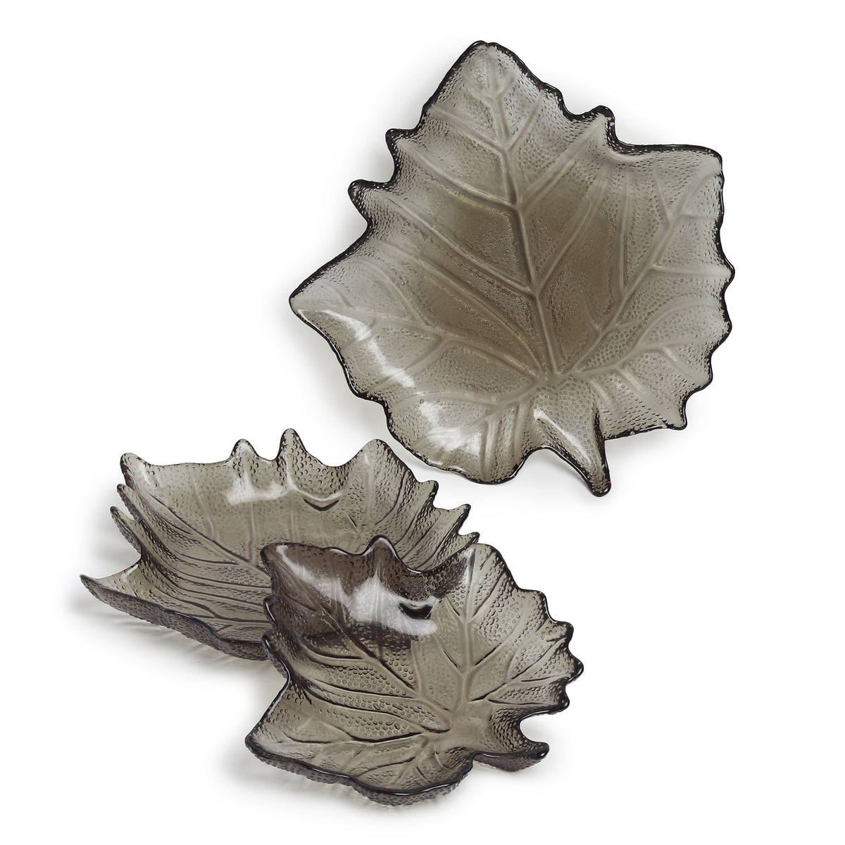 Slate Black Glass Bowl Set of 3