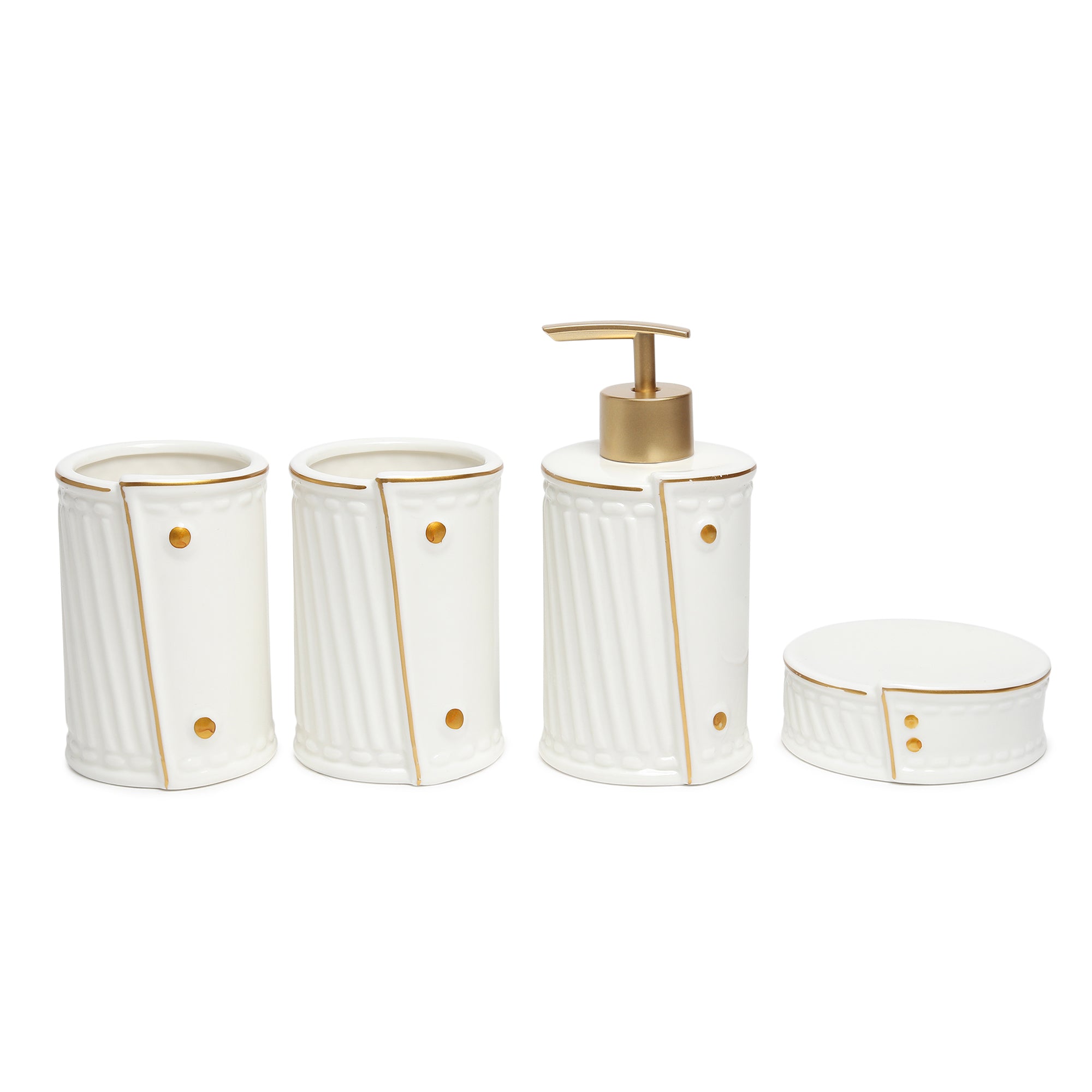 Dapper Bathroom Set of 4 White