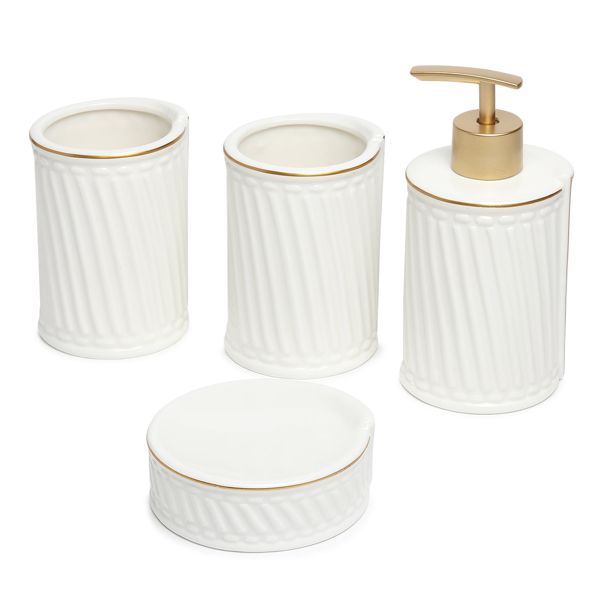 Dapper Bathroom Set of 4 White