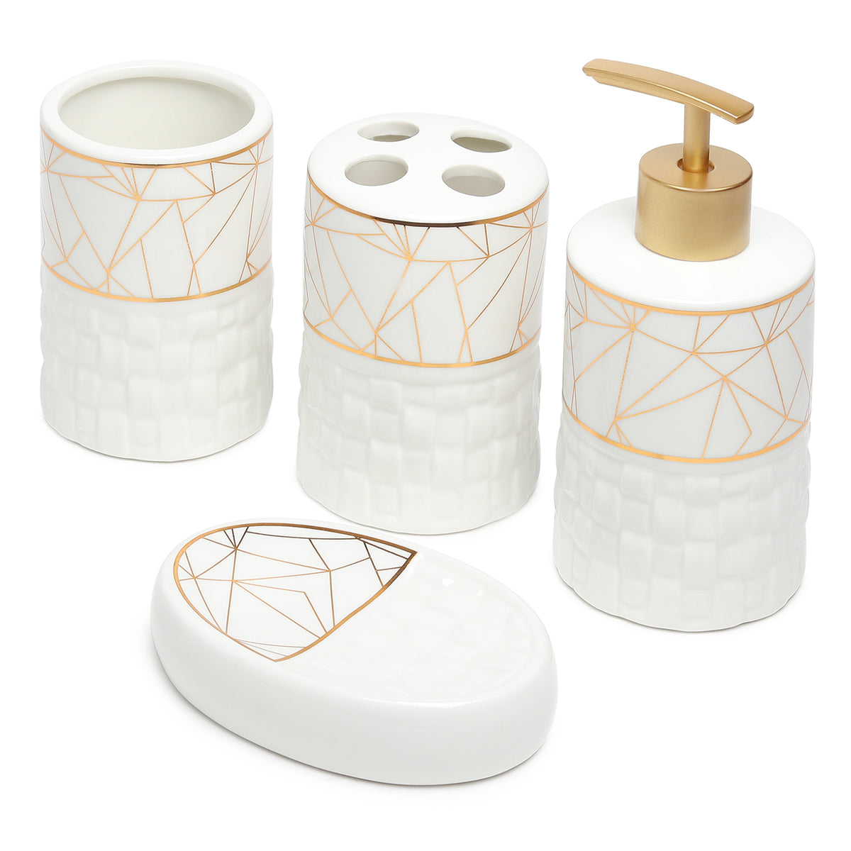 Gridelle Bathroom Set of 4 Gold