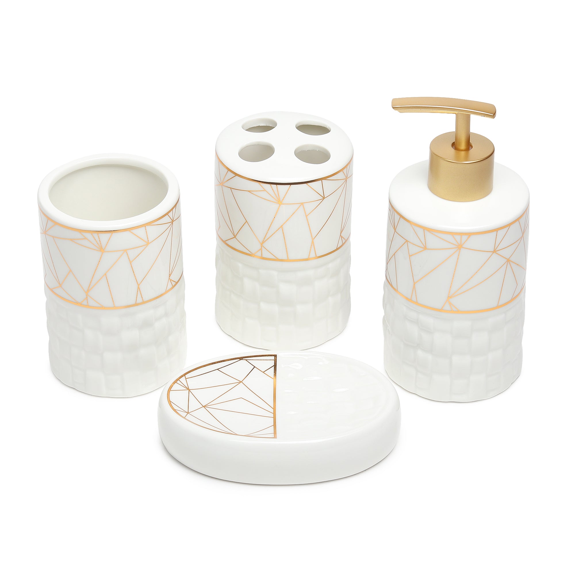 Gridelle Bathroom Set of 4 Gold