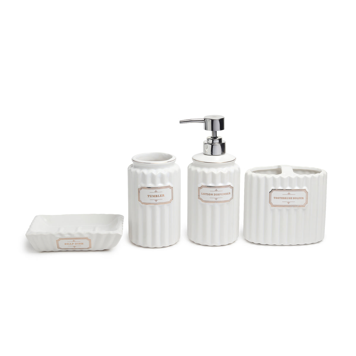 Valence Bathroom Set of 4 White