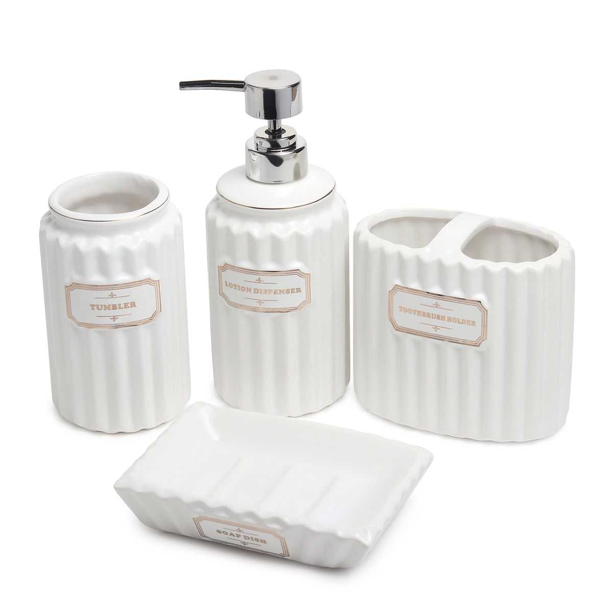 Valence Bathroom Set of 4 White