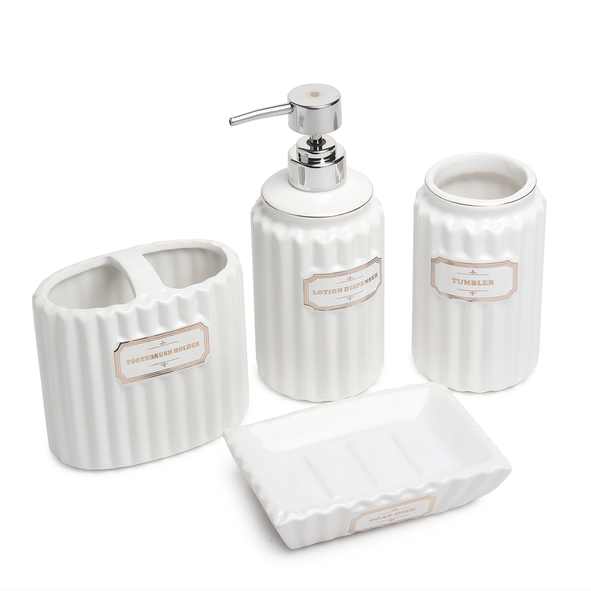 Valence Bathroom Set of 4 White