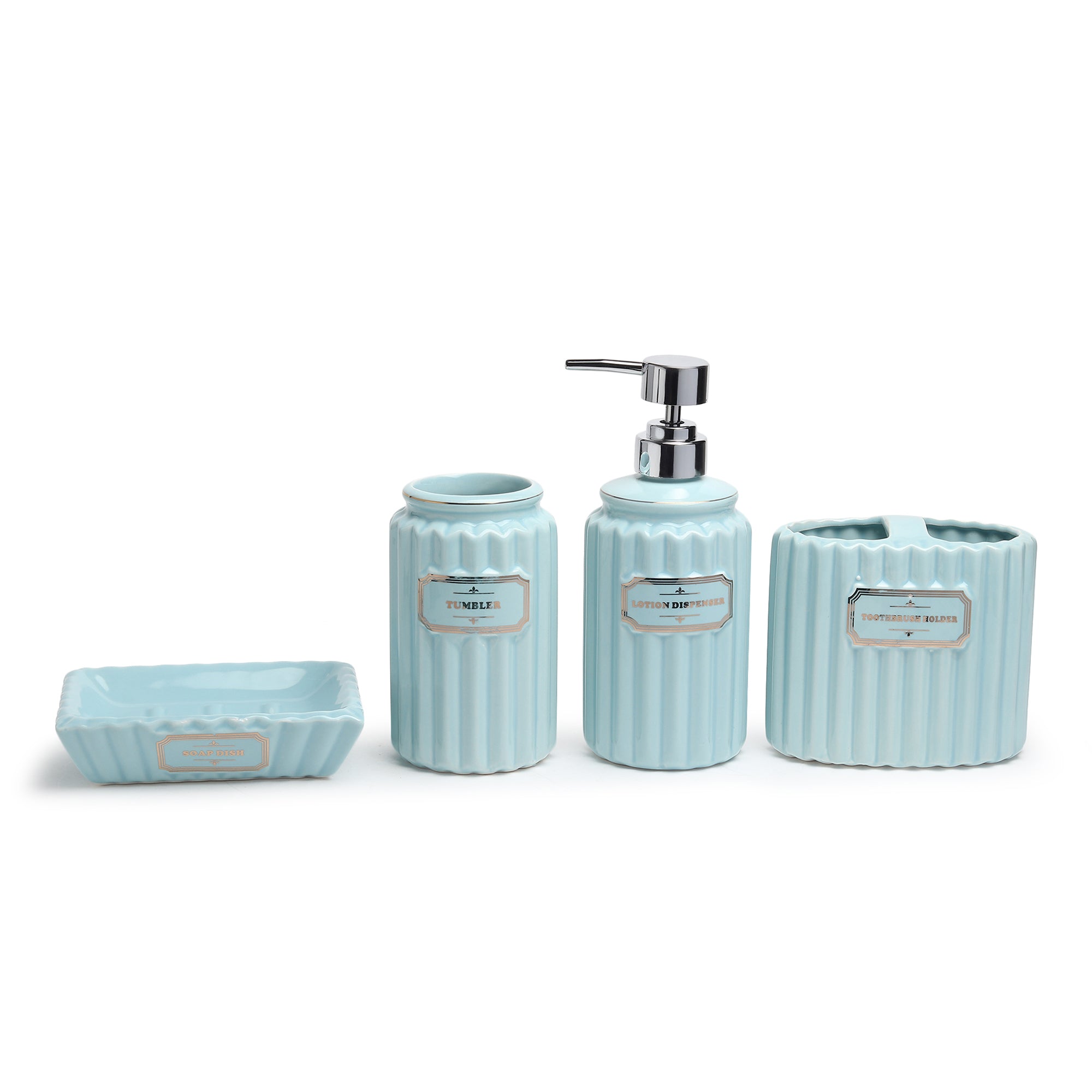 Valence Bathroom Set of 4 Blue